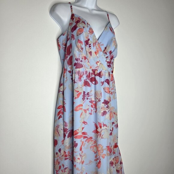 Eliza J Womens Blue Moon Floral Ruffled Asymmetrical Hem Dress Size 8 Fairycore - Picture 2 of 12